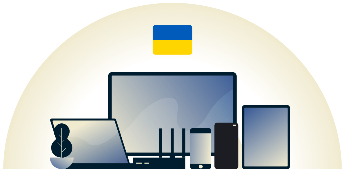 Ukraine VPN beskytter en r&aelig;kke forskellige enheder.